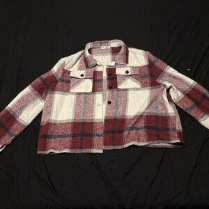 Zeagoo Red and White Plaid Shirt